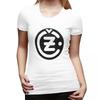 Weißes CZ Guns Logo T-Shirt für Damen Rundhalsausschnitt Streetwear T-Shirts Damen Kurzarm Sommerkleidung Tops