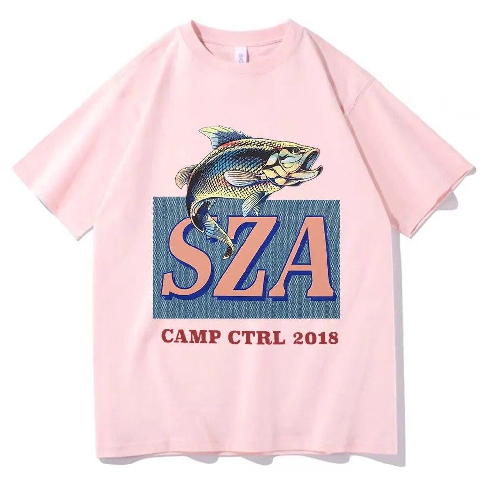 SZA Camp Ctrl 2018 Grafické tričko Módní styl Hip Hop Volná trička Krátký rukáv Bavlna Běžné Unisex Dámské Tričko Streetwear
