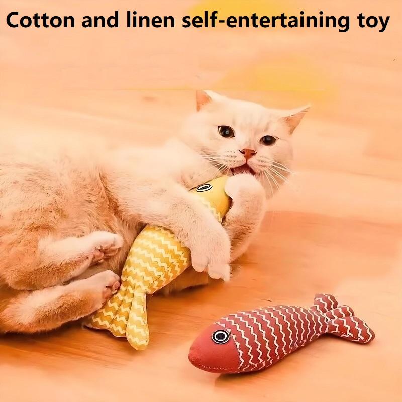 3PCS Fish Catnip Toys Games for Cats Catnip Toys Interactive Cat Chew Toy Cat Pillow Exercise Kicker Toys for Indoor Cat