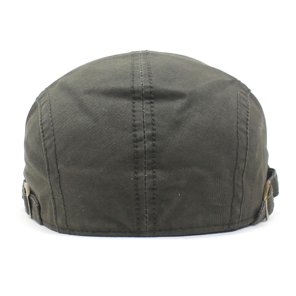 New Men's Cotton Hat Solid Color Beret Bent Brim Cap Summer Visor
