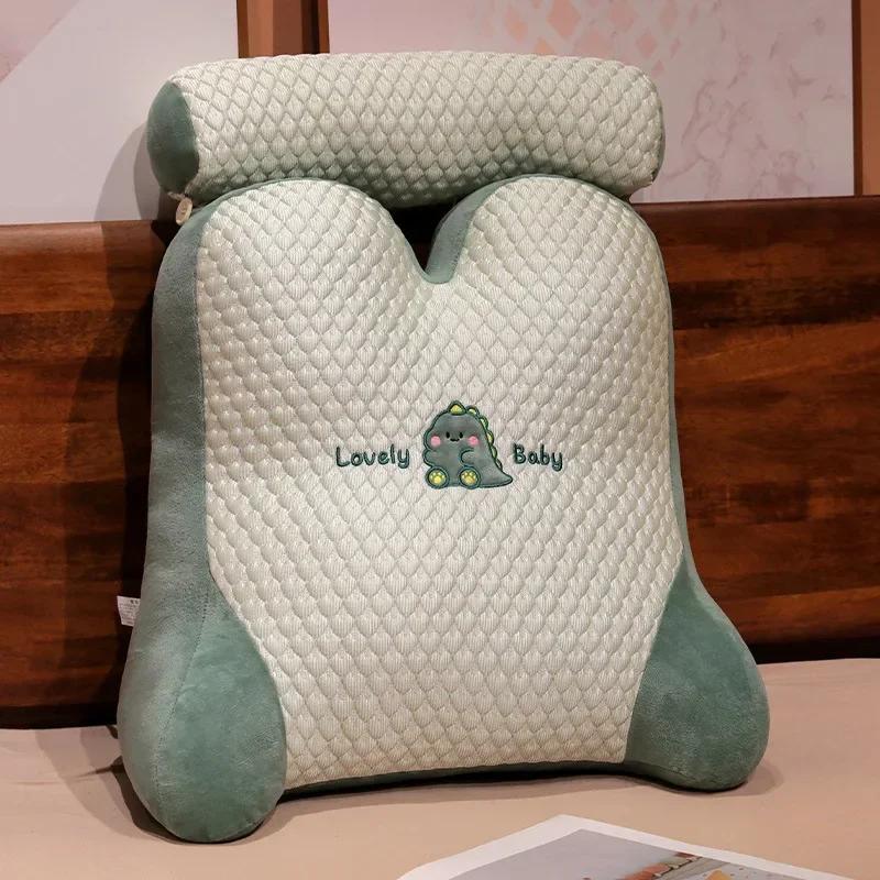 

Ice Bean Bedhead Cushion Student Dormitory Reading Pillow Sofa Backrest Bay Window Cute Waist Pillow Office Lumbar Support 40xH45cm зелений