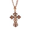 Hollow Cross Jesus Pendant Rose Gold Color Necklace Women's Color-preserving Jewelry