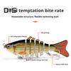 10CM/15.3G Multi-Jointed Fishing Lure with Hooks Realistic 7-Section Swimbait Plastic Artificial Bait Freshwater Saltwater Fishing Accessories