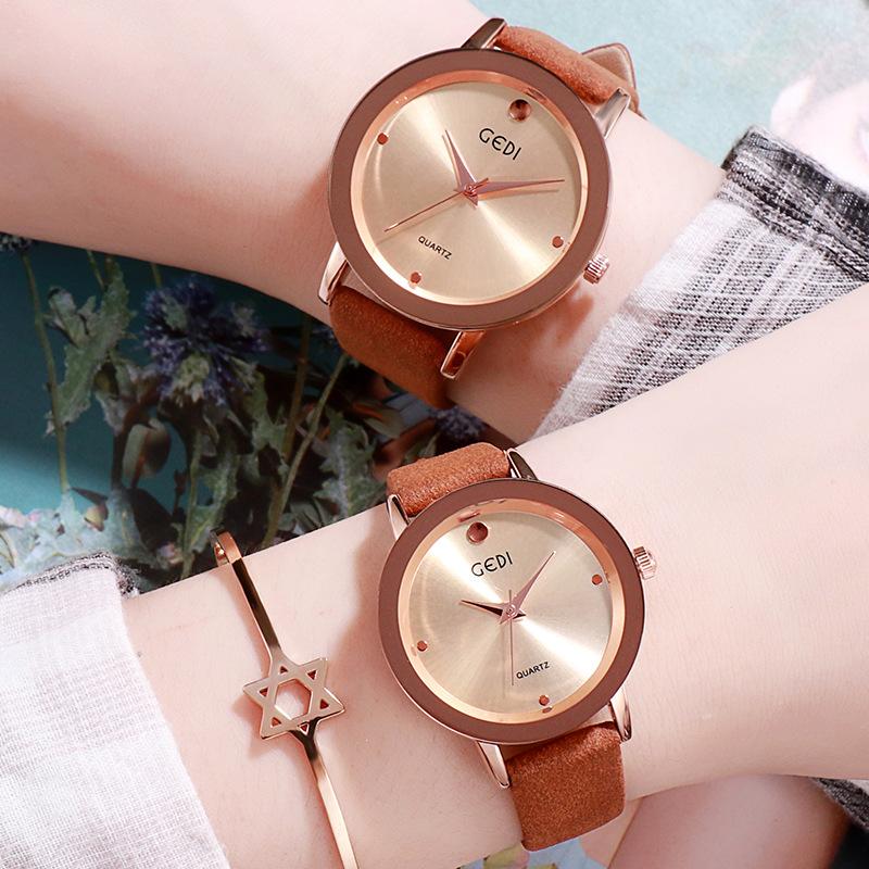 Simple And High-Value Couple Belt Quartz Watch Fashionable Light Luxury High-End Waterproof Quartz Belt Watch