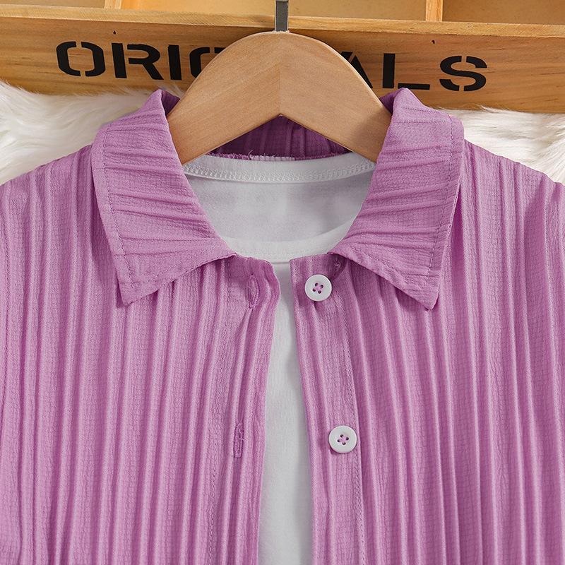 Girls Autumn New Children's Clothing Single-breasted Long-sleeved Tops+trousers 2Pcs Suits Children Colthes