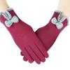 Warm gloves autumn and winter women's bow thickened fleece cold-proof outdoor riding non-inverted fleece touch screen gloves