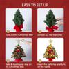 JOIEDOMI 24"/2FT Pre-lit Tree with Artificial Christmas Tabletop Tree Includes Star Topper Ornaments for Indoor Xmas Decor