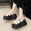 Mode 8CM Été Sandales à Plateforme Haute pour Femmes Talons Compensés Pantoufles Mode Nouveau Plage Extérieur Sandales Chunky Confort Décontracté Diapositives Femme