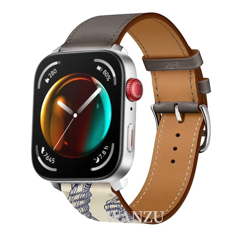High-end Leather Strap For Huawei Watch Fit 5 Pro/4 Pro Sports Comfortable Breathable Bracelet Huawei Fit 5/4/3 Correa Accessory