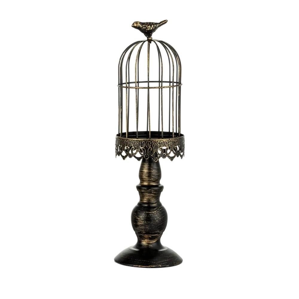 Vintage Birdcage Candle Holder Iron Plant Saucer Tabletop Ornament Aromatherapy Candle Stand Xmas