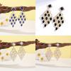 Geometric Alloy Earrings With Zirconia For Elegant Evening Wear