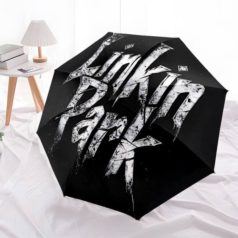 1pc Linkin Park Music Automatic Open/Close Umbrella Folding Umbrella, Portable Compact Travel Umbrella, Birthday/Christmas Gift for Men & Women