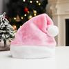 Customizable Plush Christmas Hat for Adults - Available In Red, Green, Pink, Blue, Black, Grey, and Purple with Logo Embroidery Options