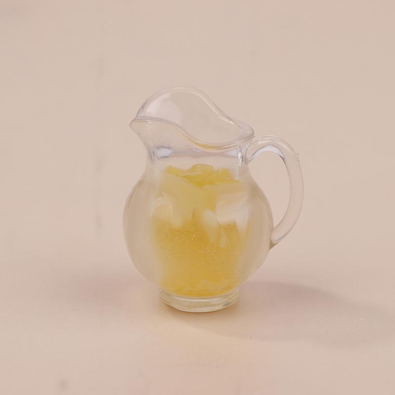 2Pcs Dollhouse Simulation Lemon Orange Juice Beverage Kettle Model Orange Juice Drinks Doll Accessories Decorative Props