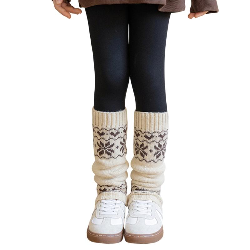 Kids Leg Warmers Socks Cover Stretchy Ribbed Design Cosy Warm Winter Socks For Girls Sweet Inspired Outfit