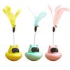 Wobbling Cat Feather Toy Interactive Spring Cat Teaser with Bells Cat Enrichment Feather Toy for Indoor Kittens Play Anxiety Relief