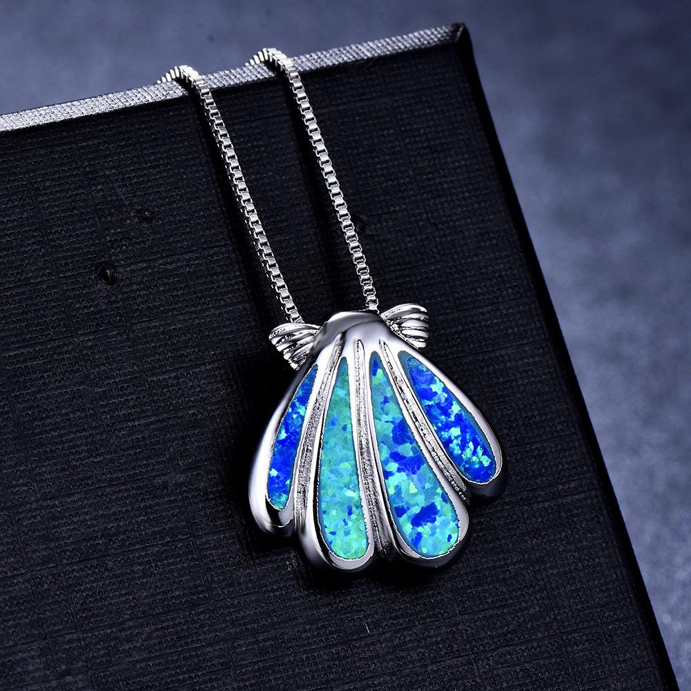 European and American Fashion Blue Australian Treasure Shell Necklace Feminine Temperament Personality Versatile High End Accessories