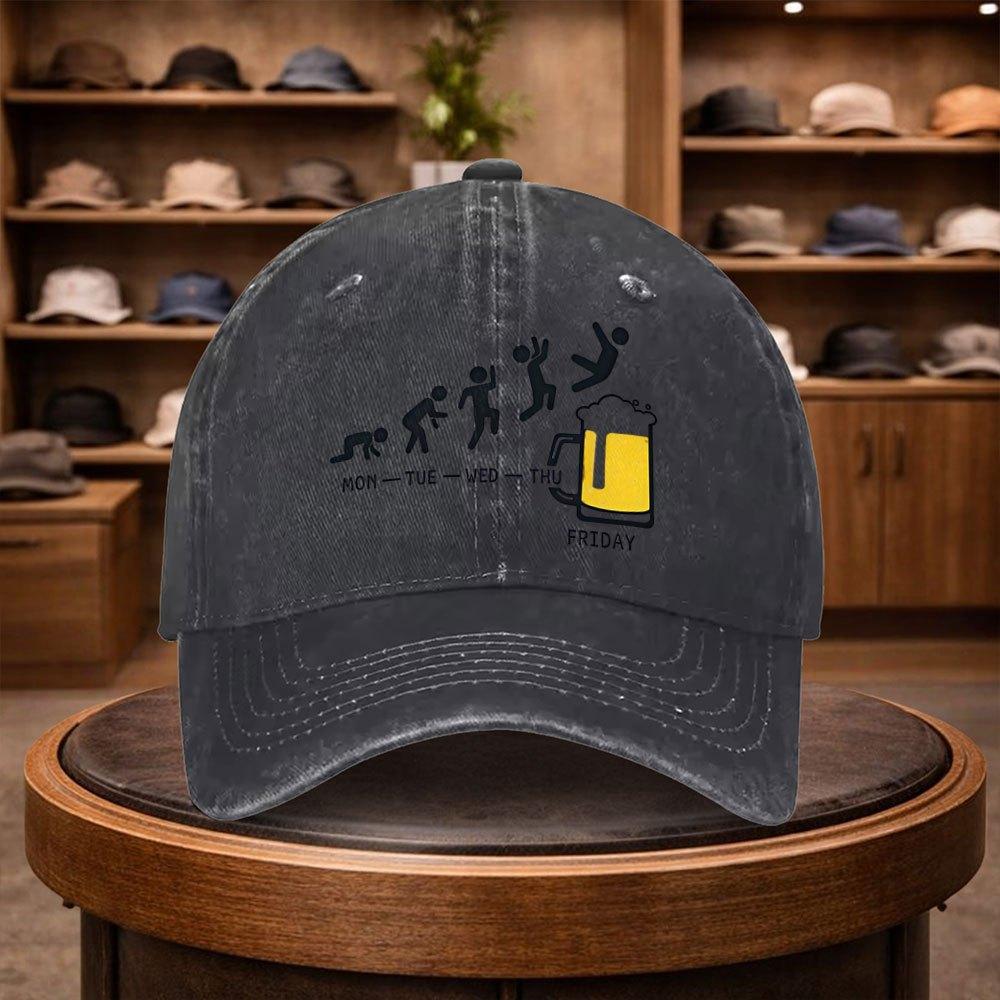 A Baseball Cap Featuring Emotional Changes from Monday To Friday a Casual Duckbill Hat Stylish And Adjustable for Outdoor Use