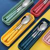 New 3Pcs Chopsticks Spoons Forks Sets Of Stainless Steel Portable Tableware Reusable Travel Picnic Cutlery With Box