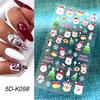 4set Year Nail Art 5D Adhesive Stickers Embossed Color Christmas Nail Decals