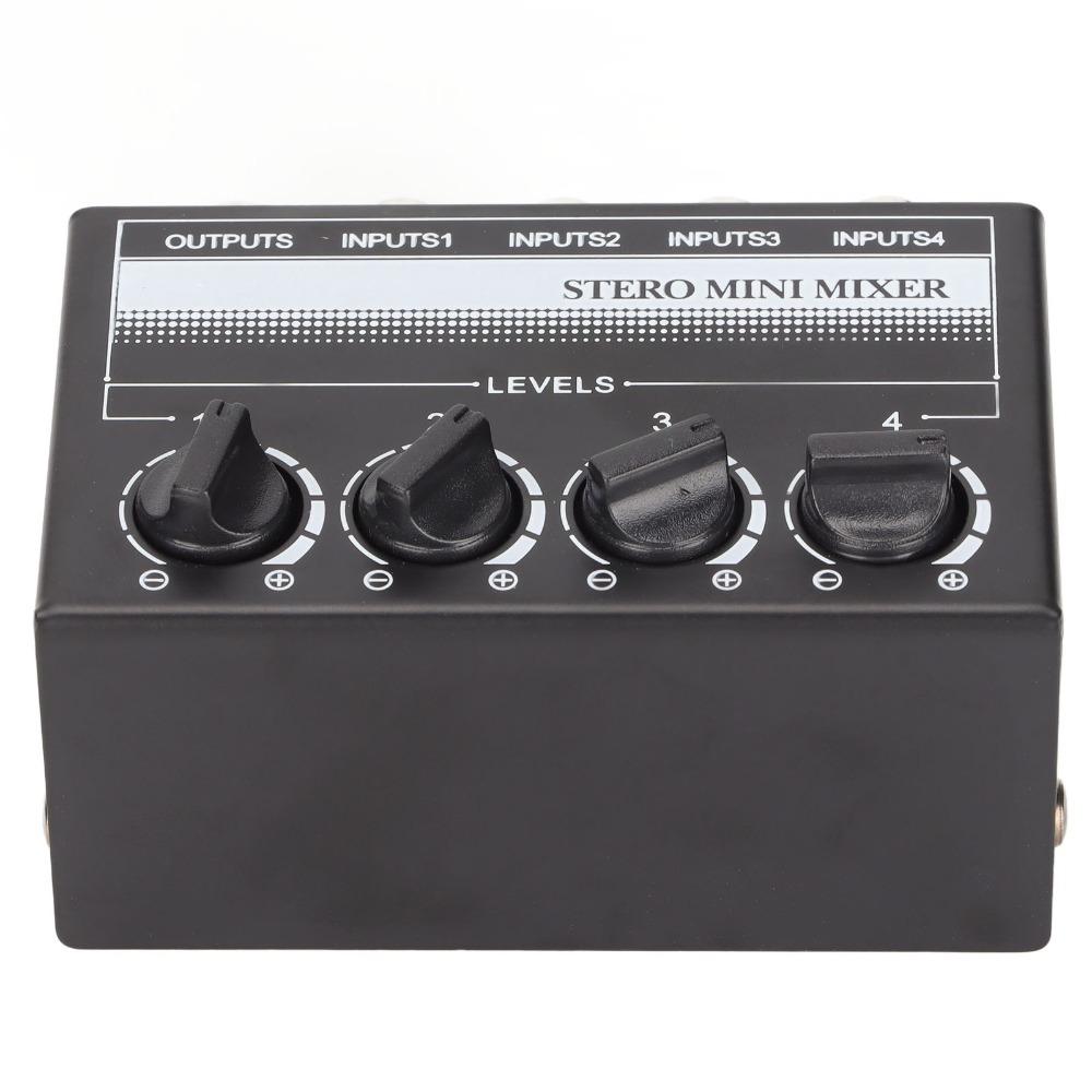 Separate Volume Knobs Stereo Mini Mixer Support 4 in 1 Out Stereo Splitte Recording Studio