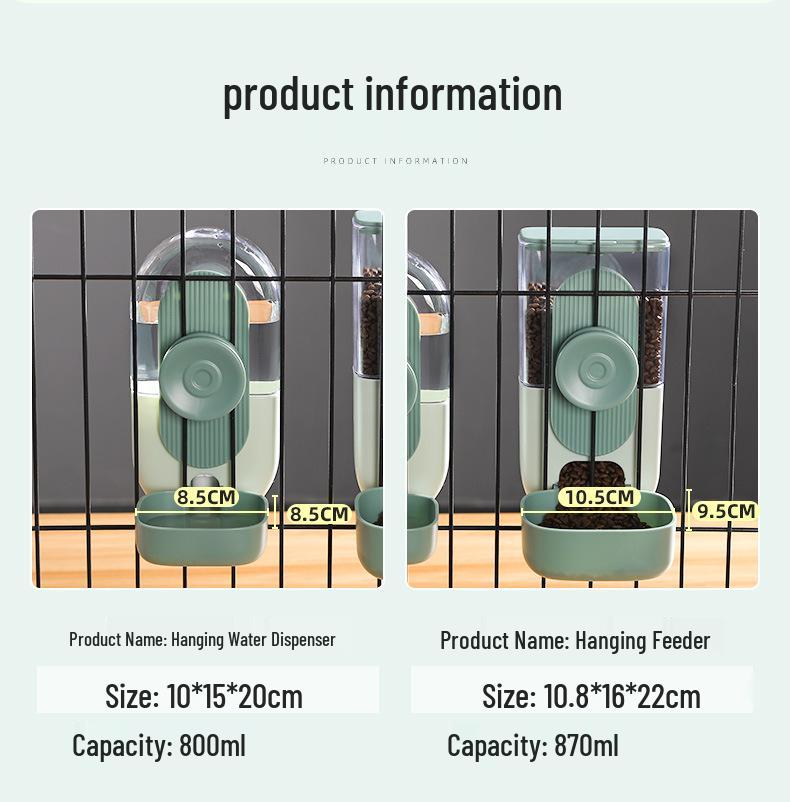 Automatic Hanging Water Dispenser & Feeder for Cats and Small Pets