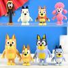 New Cute The Bruy Family Action Figure Cartoon Blueyed Bingo Model Doll Anime Toys For Kids Birthday Xmas Gift 8/12Pcs A Set
