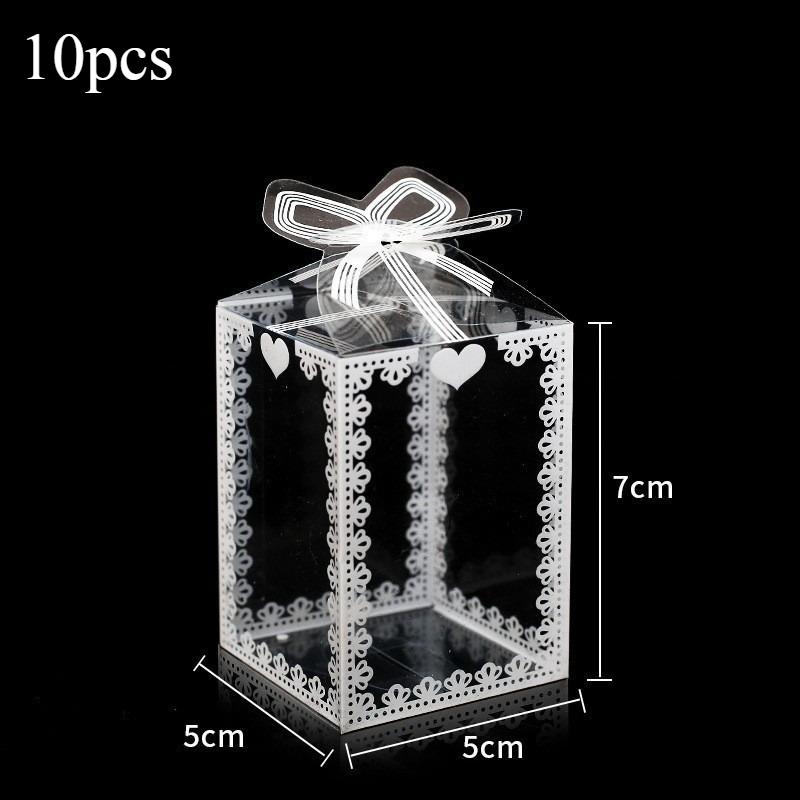 Transparente Plastik-Geschenkbox mit elegantem Band Quadratischer Aufbewahrungsbehälter Einfache Steckmontage Klebefreies Design Ideal für Weihnachten