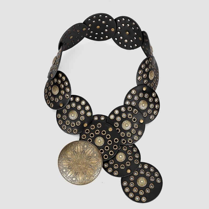 Casual Buckle Belt for Women Bohemian Style Waist Belt HollowedOut Wide Belt for Teens Girls Female Western Cowboy Belt