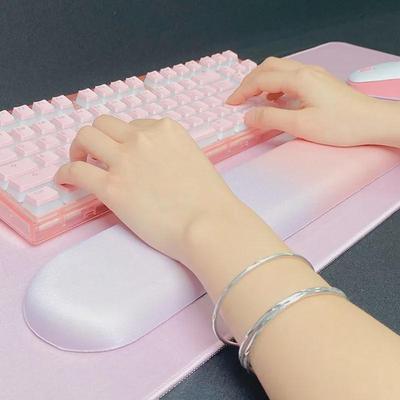 Macaron Color Memory Foam Keyboard and Mouse Wrist Pad Set, Simple Ins Style