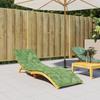 Vidaxl Sun Lounger Cushion, Leaf Pattern, Oxford Fabric
