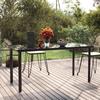 VidaXL Garden Dining Table Black 160x80x74 Cm Steel and Tempered Glass 319283