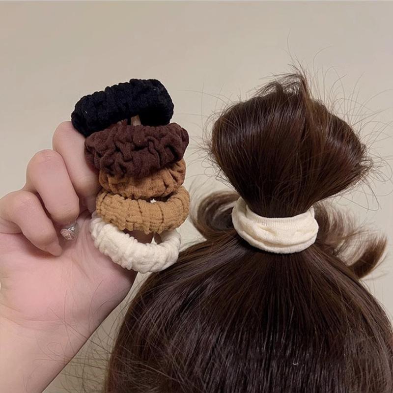 High Ponytail Ball Hair Ring Thick Headband Women's New Autumn and Winter High Elastic Durable Seamless Hair Rope Rubber Band