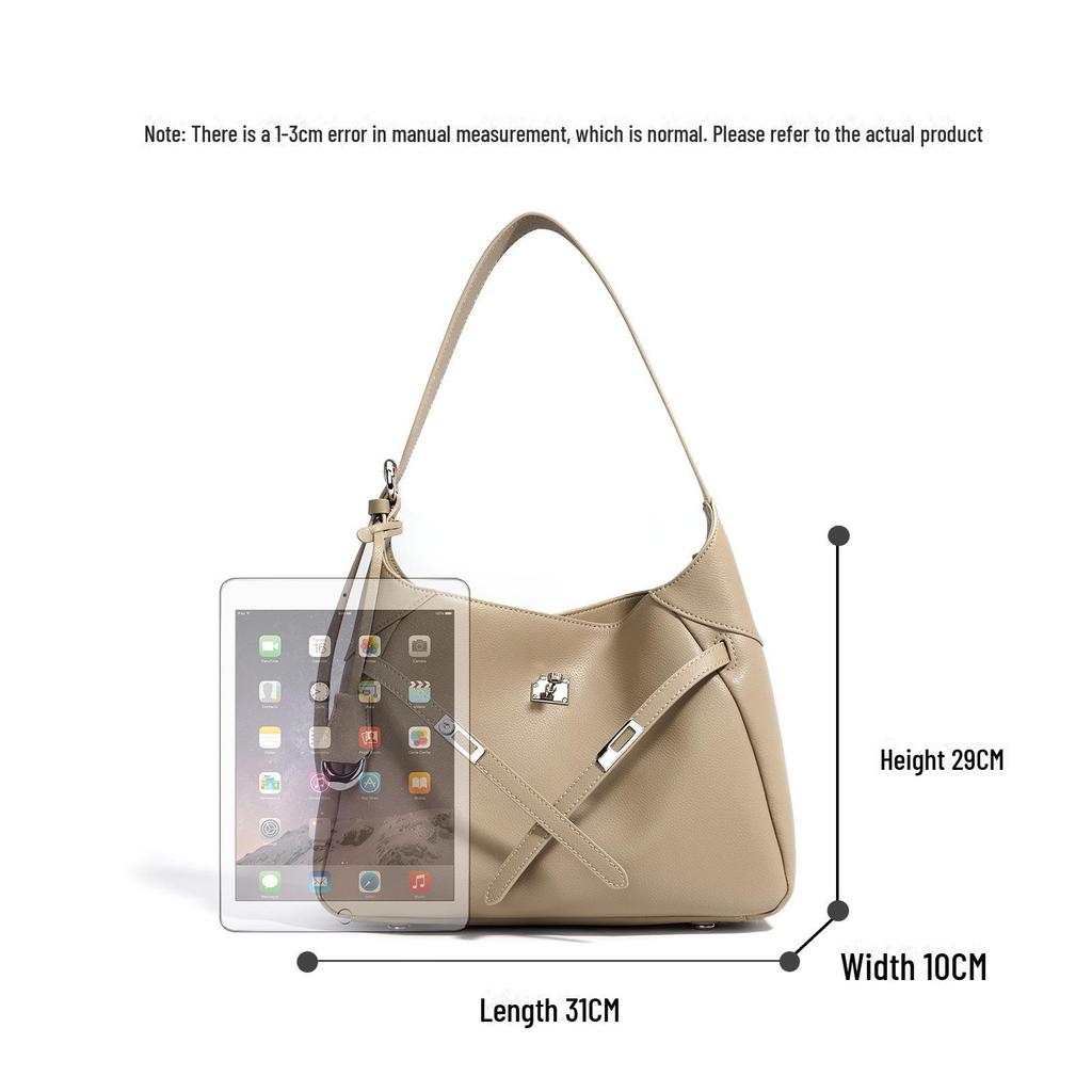 2025 Autumn/Winter Genuine Leather Crossbody & Shoulder Bag - High-End Fashion, Niche Design, Simple Women's Underarm Bag