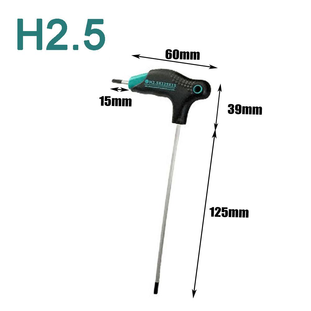 1pc T-Type Hex Key Wrench Spanner For H2.5-H8 Hexagon Screwdriver Repair Hand Tool For Motorcycle Car Repair