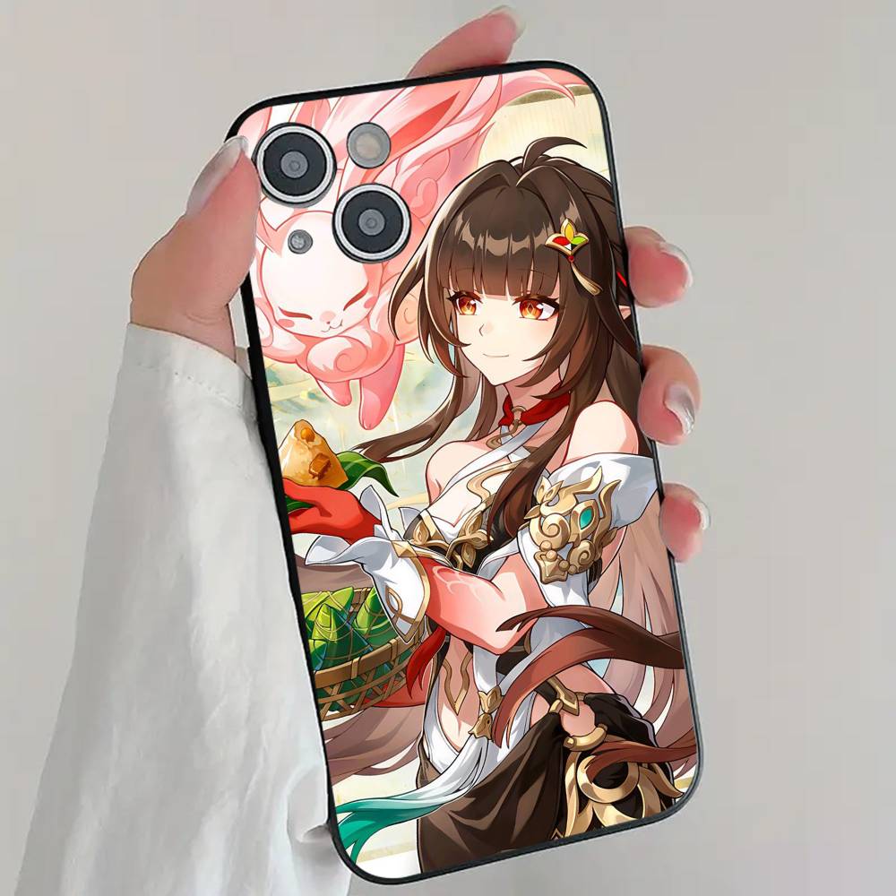 Anime Game H-Honkai Star R-Rail Phone Case Cool Black Silicone Soft For IPhone 16 15 14 13 12 11 X XR Plus Pro Max Plus