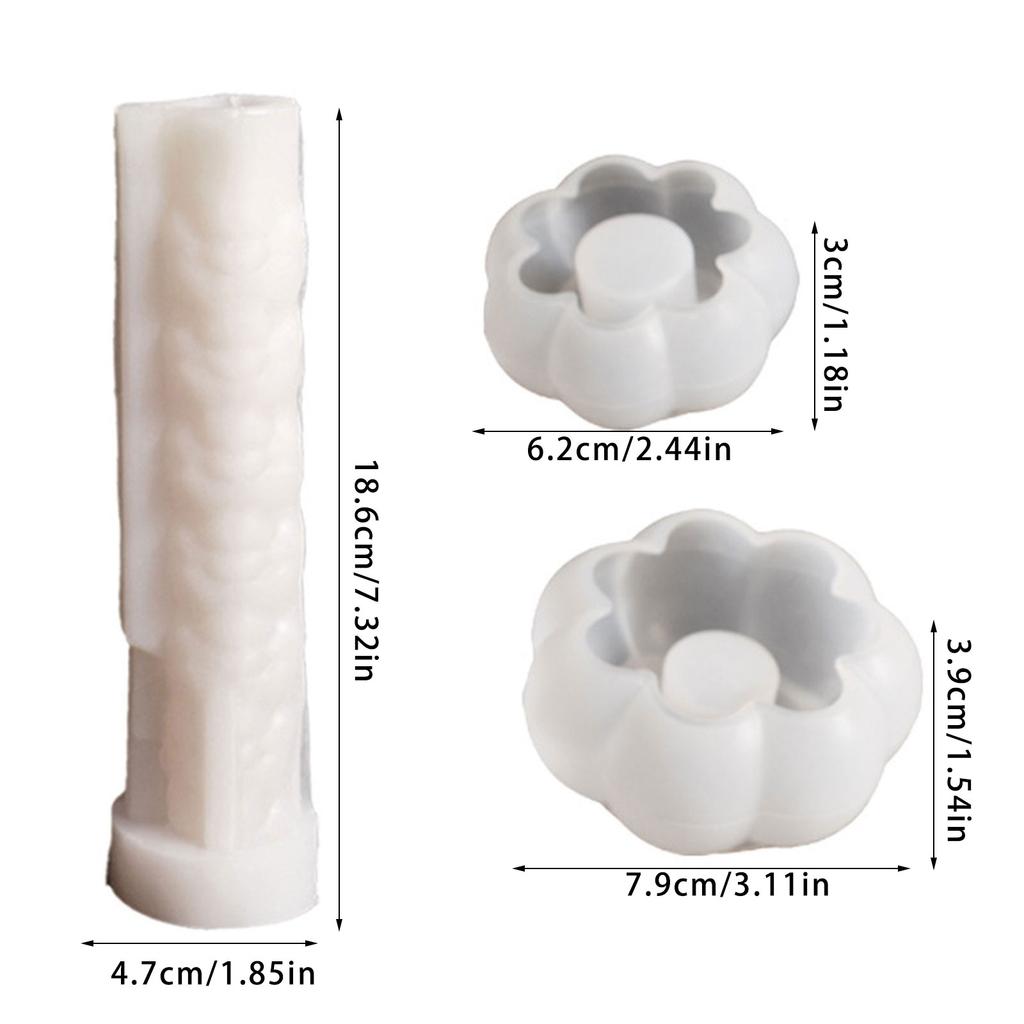 3D Skládané Lebky Svíčkové Formy Odlévací Formy Halloweenské Silikonové Formy Formy na Svícník Dýně Sádrové Formy