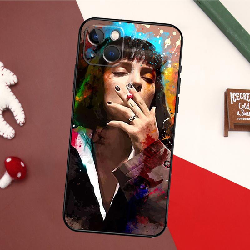 Mia Pulp Fiction Case For iPhone 17 Pro Max 16 15 14 13 11 12 Pro Max Mini 15 16 Plus 16e 17 Air Back Cover