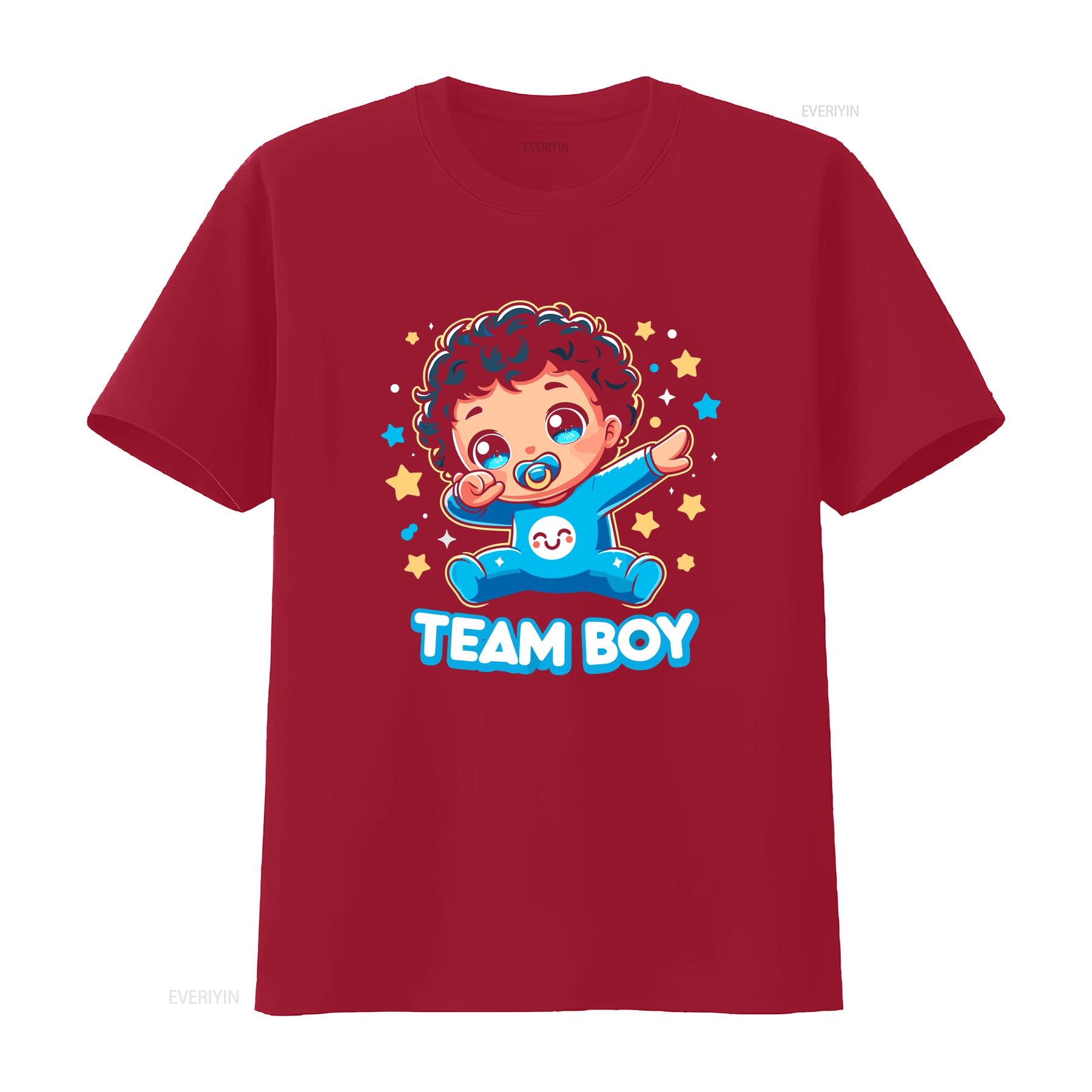 

Team Boy Baby Gender Reveal Party Announcement T Shirt vintage Washed Stylish graphic Soft designer clothes Casual Comfortable S