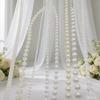 Pearl Double Line Beaded Sunflower Snowflake Curtain for Wedding Decoration