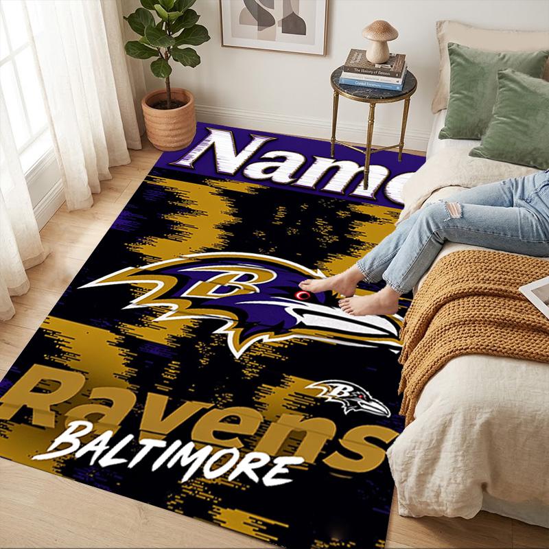 Custom Ravens Pride Area Rug Living Room Nonslip Soft Carpet For Bedroom Game Playroom Sofa Office Home Decor Doormat Christmas Gift C10371