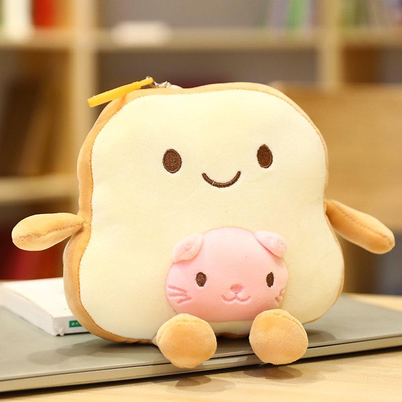 Simulation Kawaii Bread Dinosaur Toast Pendant Plush Toys Cute Doll Soft Food Cushion Pillow Birthday Gifts