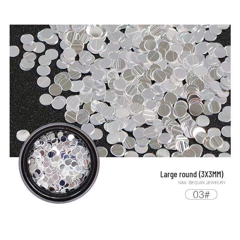 Silver White Mirror Nail Art Sequins - Brilliant, Shining, and Beautiful Nail Decorations.