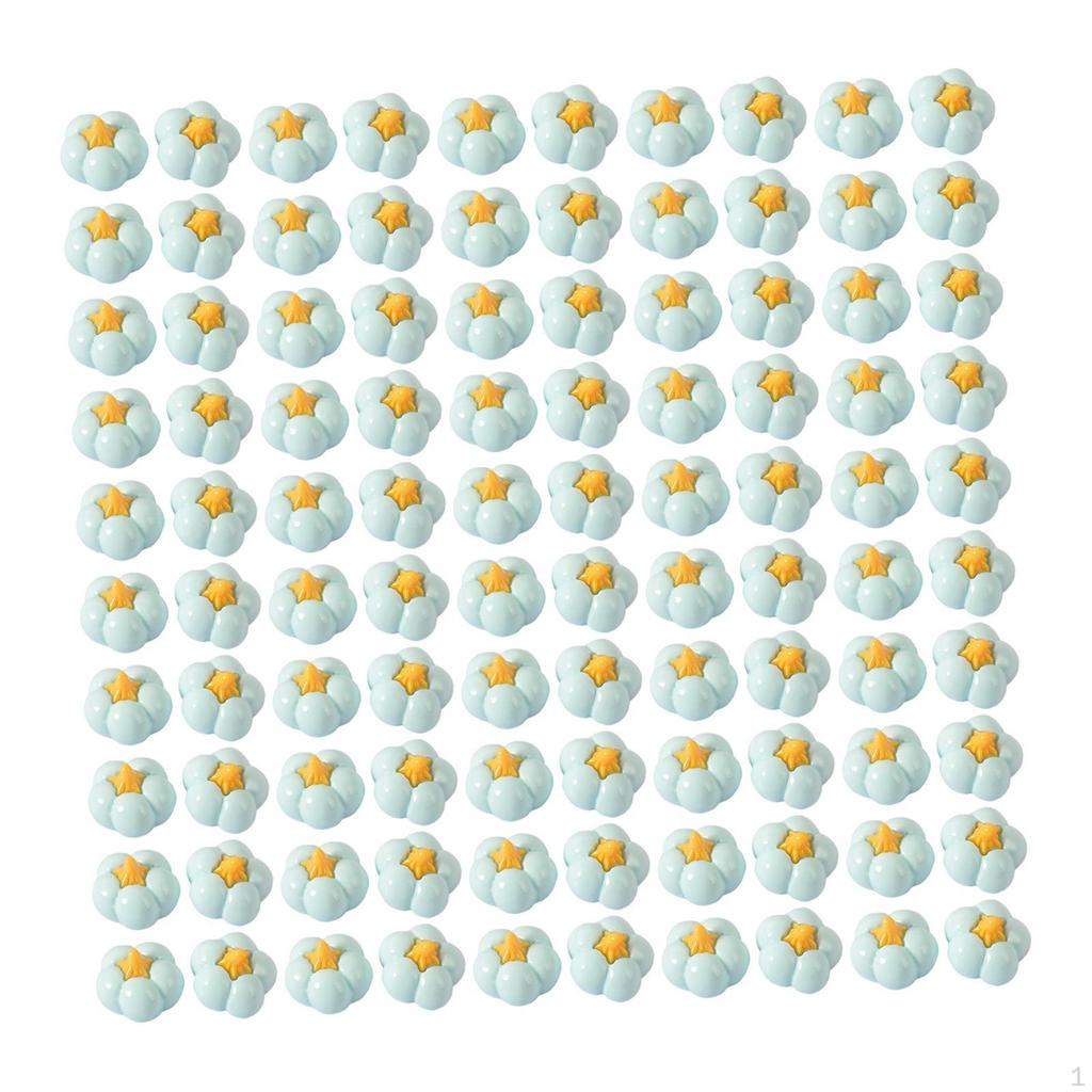 100 Pieces Resin Mini Pumpkin Embellishment Ornaments Miniature for DIY Craft Making