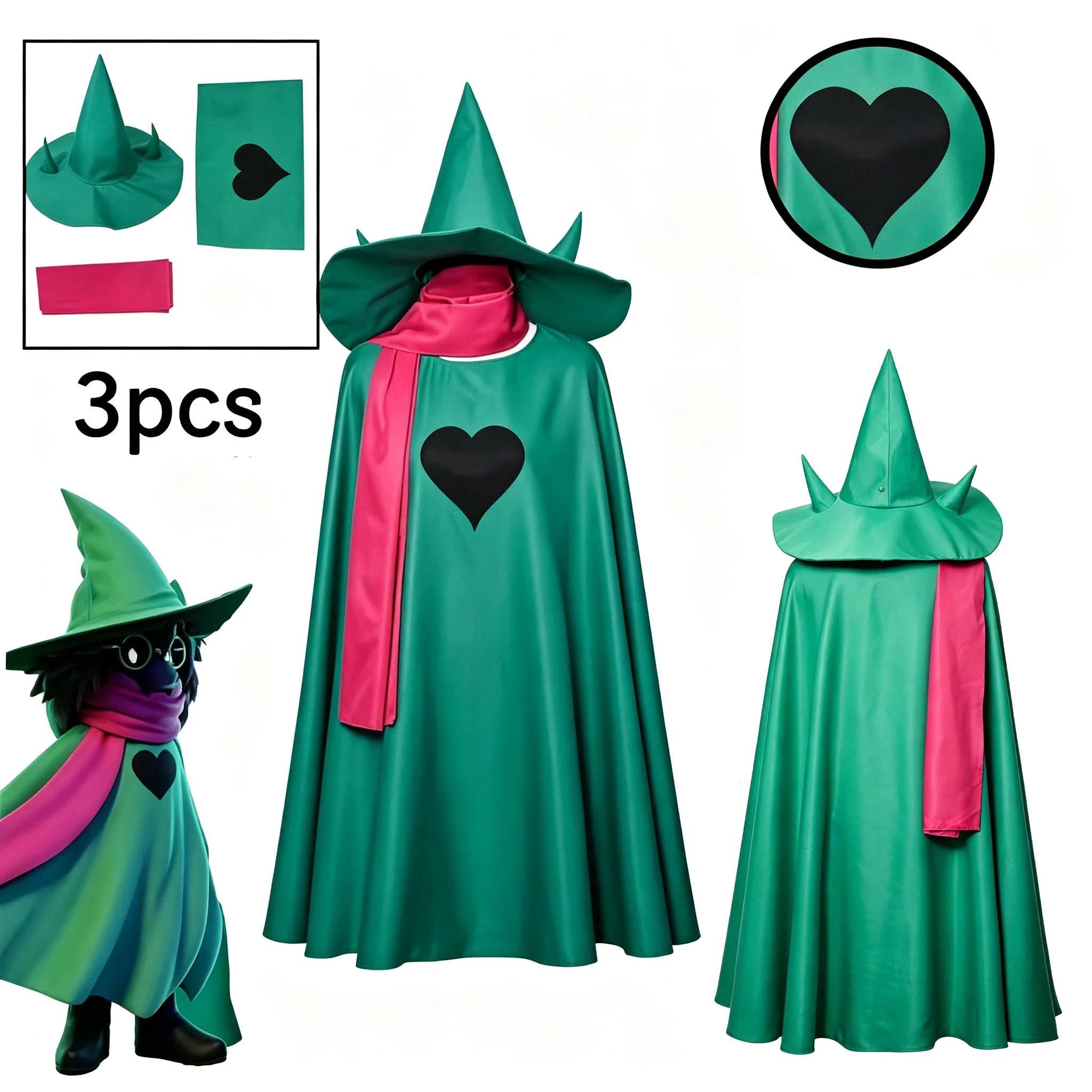 Deltarune Ralsei Cosplay Pilns Komplekts, 3