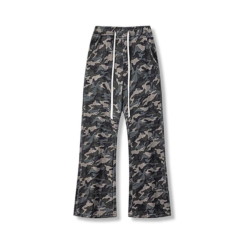 Patova Men's Slim Fit Camouflage Micro-Flare Pants