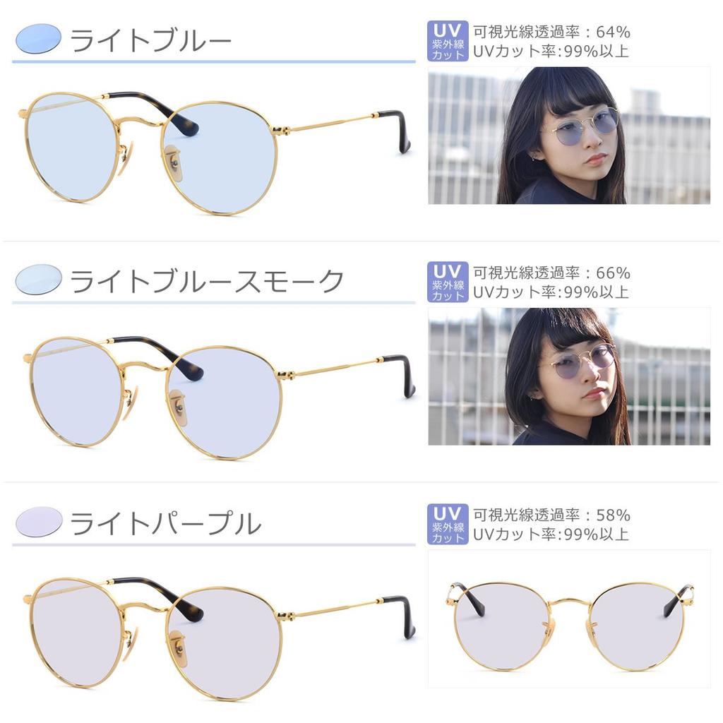 Authentic RX3447V 2500 50 Eyeglasses Frame with Light Color Round Metal Light Blue Smoke [Ray-Ban] Ray-Ban Lenses, Sunglasses,