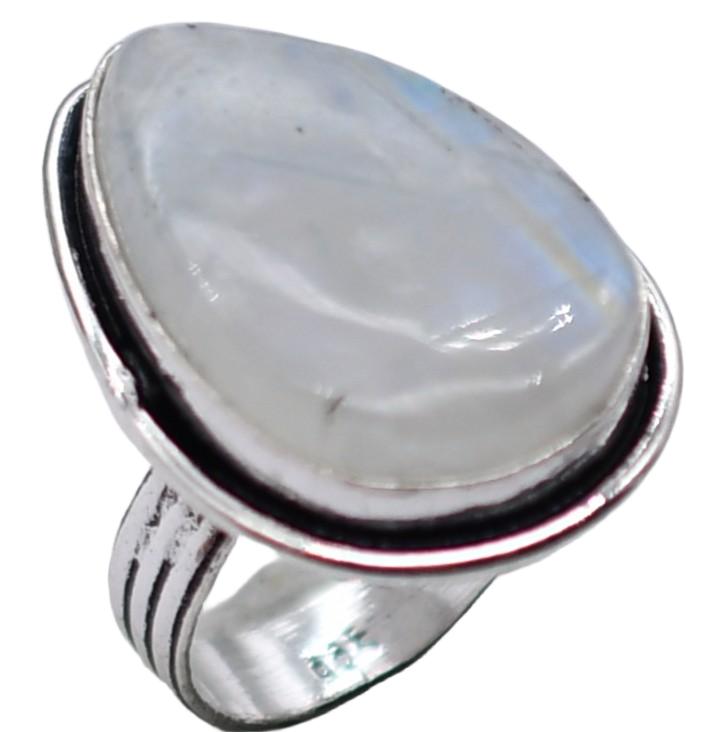 Moonstone Natural Gemstone Ethnic Antique Design Ring US Size-5.5 A260
