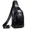 European American Light Luxury Crocodile Pattern Men's Bag Leather Chest Sports Slant Backpack Leisure