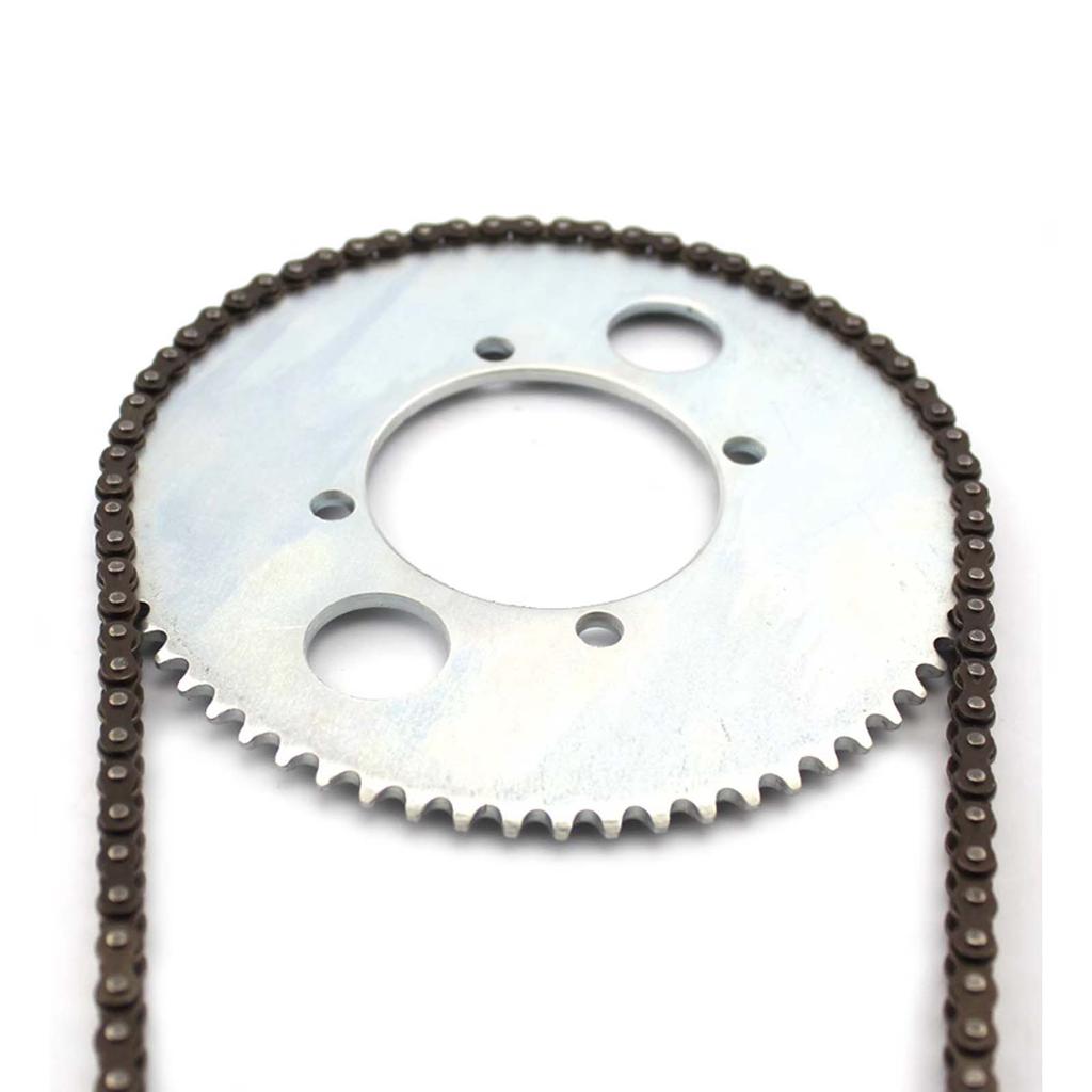 55/65 Teeth Four-Hole Chain Plate with 25H136 Chain, DIY Robot Tank Electric Model Toy Accessories Speed Reducer